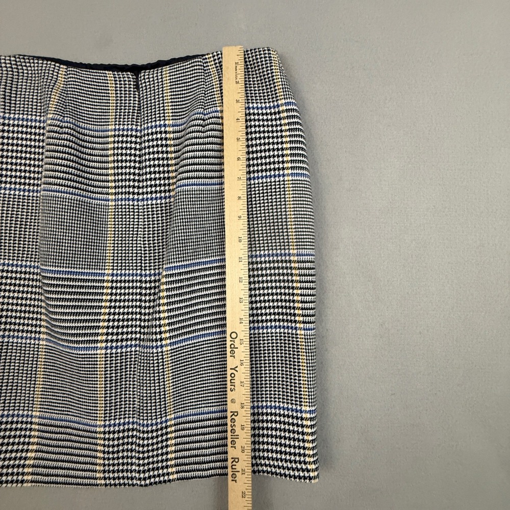 J.McLaughlin Houndstooth Pencil Skirt Women's 8 Zipper Detail French Tweed Lined - Picture 8 of 10